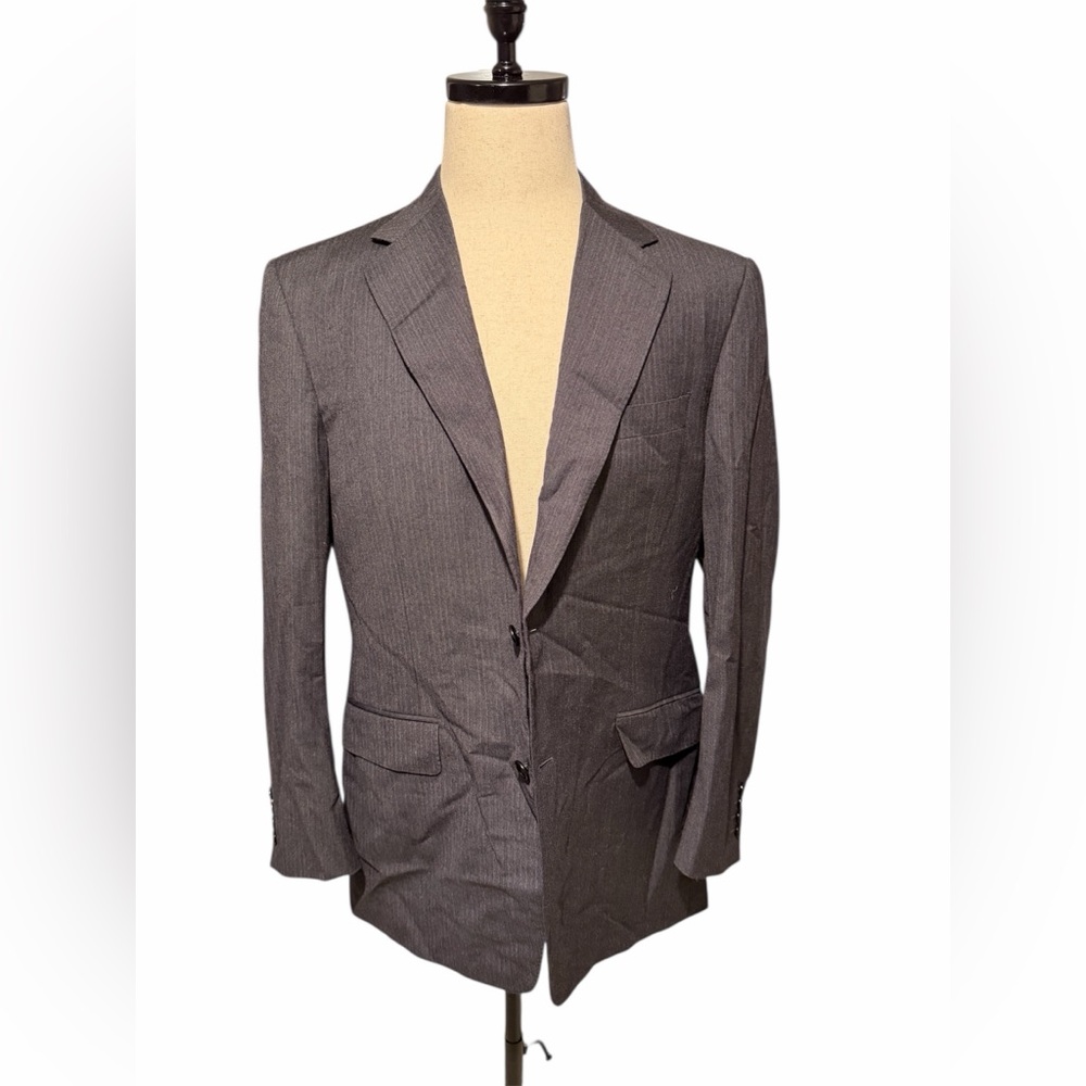 Canali Grey Pinstripe Blazer Suit Jacket Wool size 52R IT / 42R US
